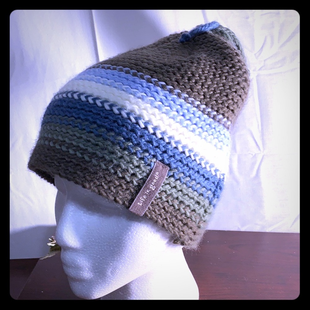Life is good knitted hat